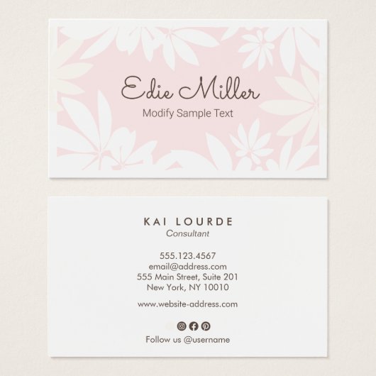 Police de script de floraison rose pâle moderne (Devant & derrière)