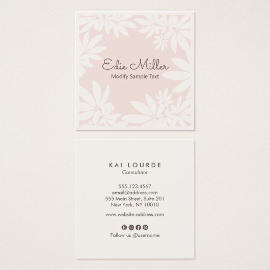 Police de script de floraison rose pâle moderne (Devant & derrière)