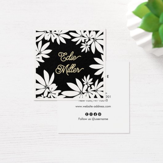 Police de script florale noire et blanche moderne (Bureau)