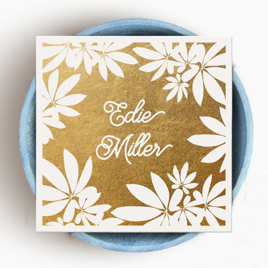 Police de script florale or et blanc moderne