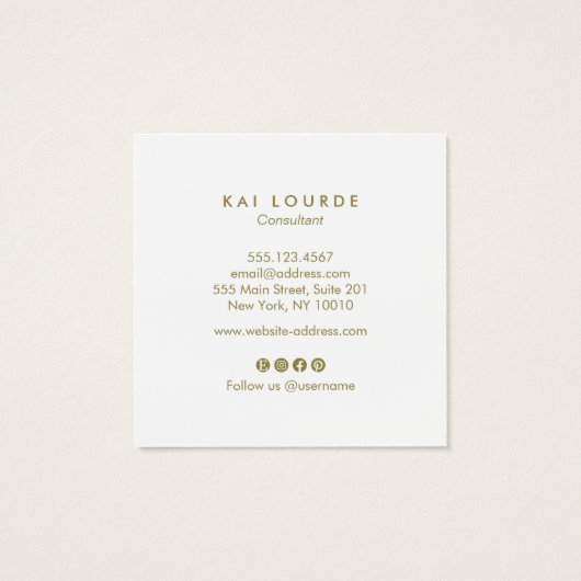 Police de script florale or et blanc moderne (Dos)