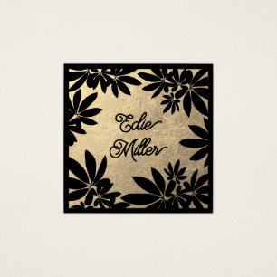 Police de script moderne or et noir floral