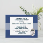 Police Detective Retirement Bleu Invitation (Debout devant)