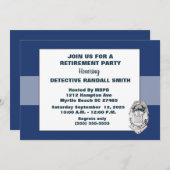 Police Detective Retirement Bleu Invitation (Devant / Derrière)