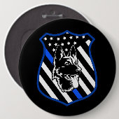 Police Dog Badge Pin Button Larger (Voorkant /achterkant)