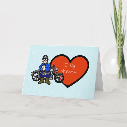 Police drôle Carte Saint Valentin (Devant)