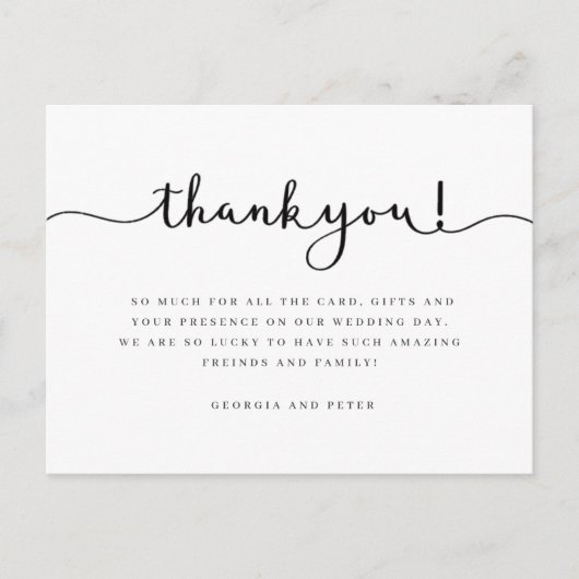 police du script de message de carte de remercieme (Devant)