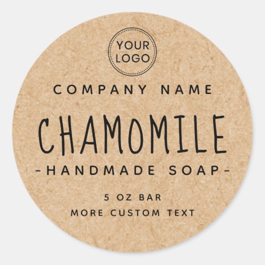 Police en gros papier Kraft look étiquette produit (Devant)