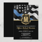 Police Graduation Law Enforcement Monogram Initial Kaart (Voorkant / Achterkant)