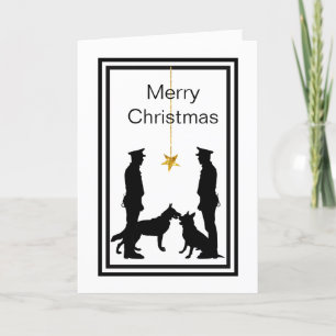 Police K-9 Chiens Silhouette Carte de Noël