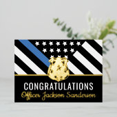 Police Ligne bleue Félicitations Carte de retraite (Debout devant)