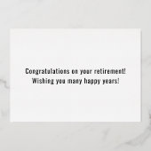 Police Ligne bleue Félicitations Carte de retraite (Verso)