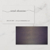 Police manuscrite Faux Bois Carte de visite arrièr (Devant / Derrière)