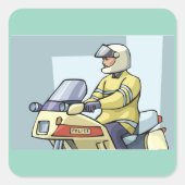 Police Motorcycle Officer Law Enforcement Vierkante Sticker (Voorkant)