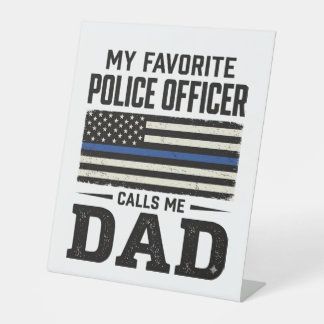 Police Officer Dad Vintage Flag Shirt Design_1 Reclamebord Met Voetstuk