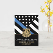 Police Officer Graduation Congratulations Kaart (Gele Bloem)