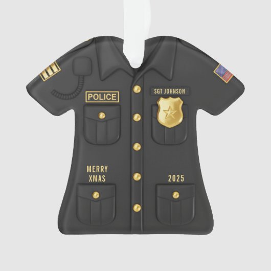 Police Officer Law Enforcement Cop Shirt Christmas (devant)