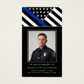 Police Officer Memorial Cross Funeral Prayer Card (Devant)