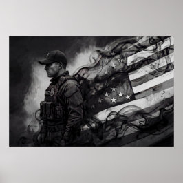 Police Officer Patriotic Law Enforcement Tribute Poster