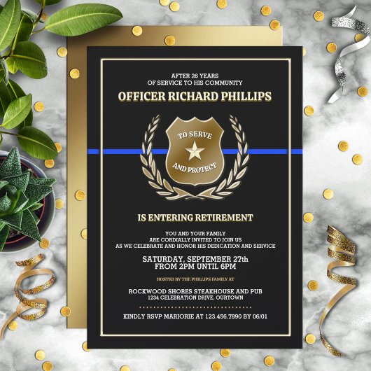 Police Officer Retirement Party Invitation