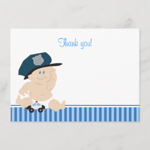 Police Officier Baby Cop Flat Merci Note