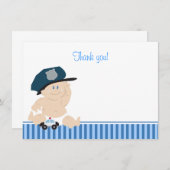 Police Officier Baby Cop Flat Merci Note (Devant / Derrière)