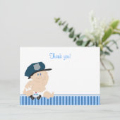 Police Officier Baby Cop Flat Merci Note (Debout devant)