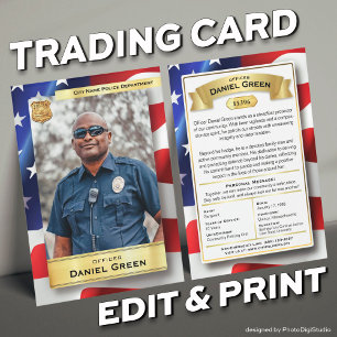 Police Personnalisée Cartes de commerce US Drapeau