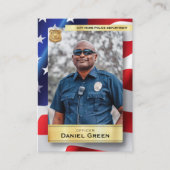 Police Personnalisée Cartes de commerce US Drapeau (Devant)