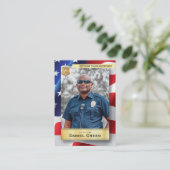 Police Personnalisée Cartes de commerce US Drapeau (Debout devant)