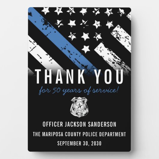 Police Retirement Appreciation Law Enforcement Fotoplaat (voorkant)