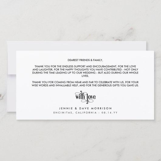 Police rétro 3 Mariage Swashy Photos Merci (Dos)