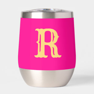 Police rétro Monogramme rose
