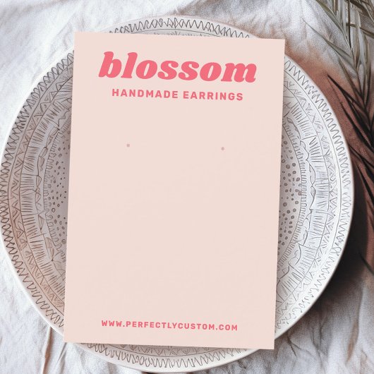 Police rétro rose pâle logo carte d'oreille rose