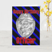 Police shérif Badge joyeuse carte d'anniversaire (Fleur jaune)