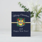 Police Shield Merry Christmas & Happy New Year Briefkaart (Staand voorkant)