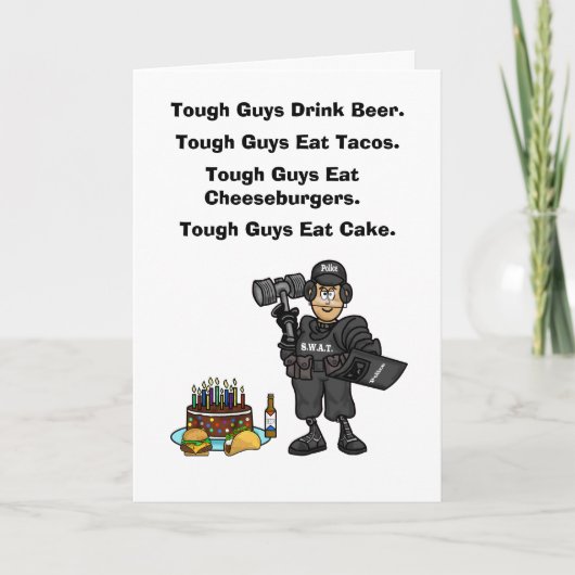 Police SWAT Officier Fundy carte d'anniversaire (Devant)