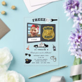 Police Themed Policeman Cop Badge Photo Birthday Acryl Uitnodigingen (Insitu (Huwelijk))
