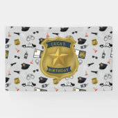 Police Themed Policeman Cop Birthday Spandoek (Horizontaal)