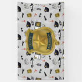 Police Themed Policeman Cop Birthday Spandoek (Verticaal)