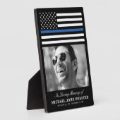 Police Thin Blue Line-herdenkingsfoto Fotoplaat (Zijkant)