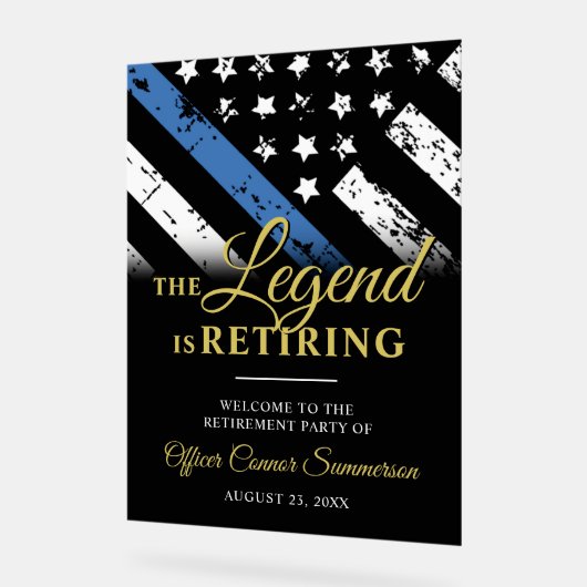 Police Thin Blue Line Retirement Party Welcome (Angle)