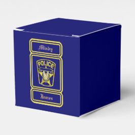 Policeman Blue Wedding Favor Box Bedankdoosjes