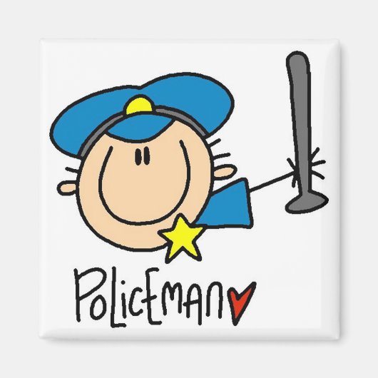 Policeman Occupation Magneet (Voorkant)