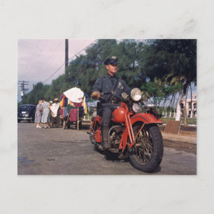 Policeman op de oude Motorfiets 1939  foto Briefkaart