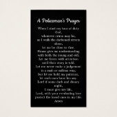 Policeman Prayer Herdenking Memorial Funeral Kaart (Achterkant)