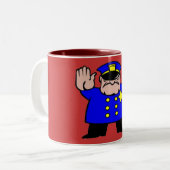 Policeman - Vaderdag Tweekleurige Koffiemok (Voorkant links)