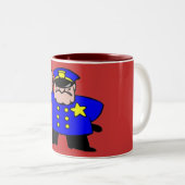 Policeman - Vaderdag Tweekleurige Koffiemok (Voorkant rechts)