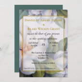 Polices d'or, Faire-part de mariage de Magnolias d (Devant / Derrière)