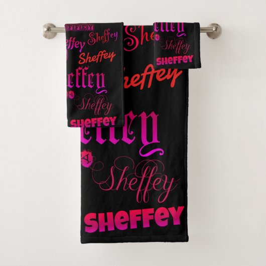 Polices Sheffey - rose et rouge (En situation)